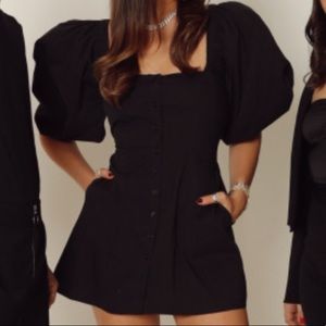 Danielle Bernstein Mini Puff Sleeve Dress